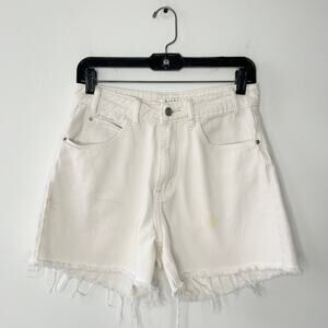 DISSH Denim Shorts Womens Size 10 Project Upcycle Dye Flawed Festival Summer